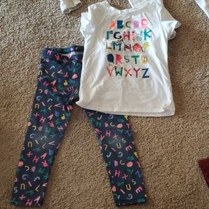 Girls 3t cat and jack letter legging set